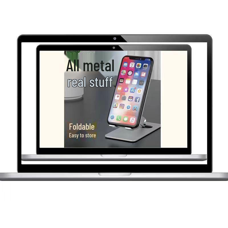 Silver Foldable Alloy Laptop & Tablet Stand with Heat Dissipation, No Installation Needed