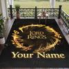 Custom Name The Lord of the Rings Crystal Velvet Floor Rug Personalized Text Soft Carpet Home Decor