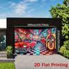 2D "Rock N Roll" 1950s Diner Themed Backdrop with Jukebox & Car