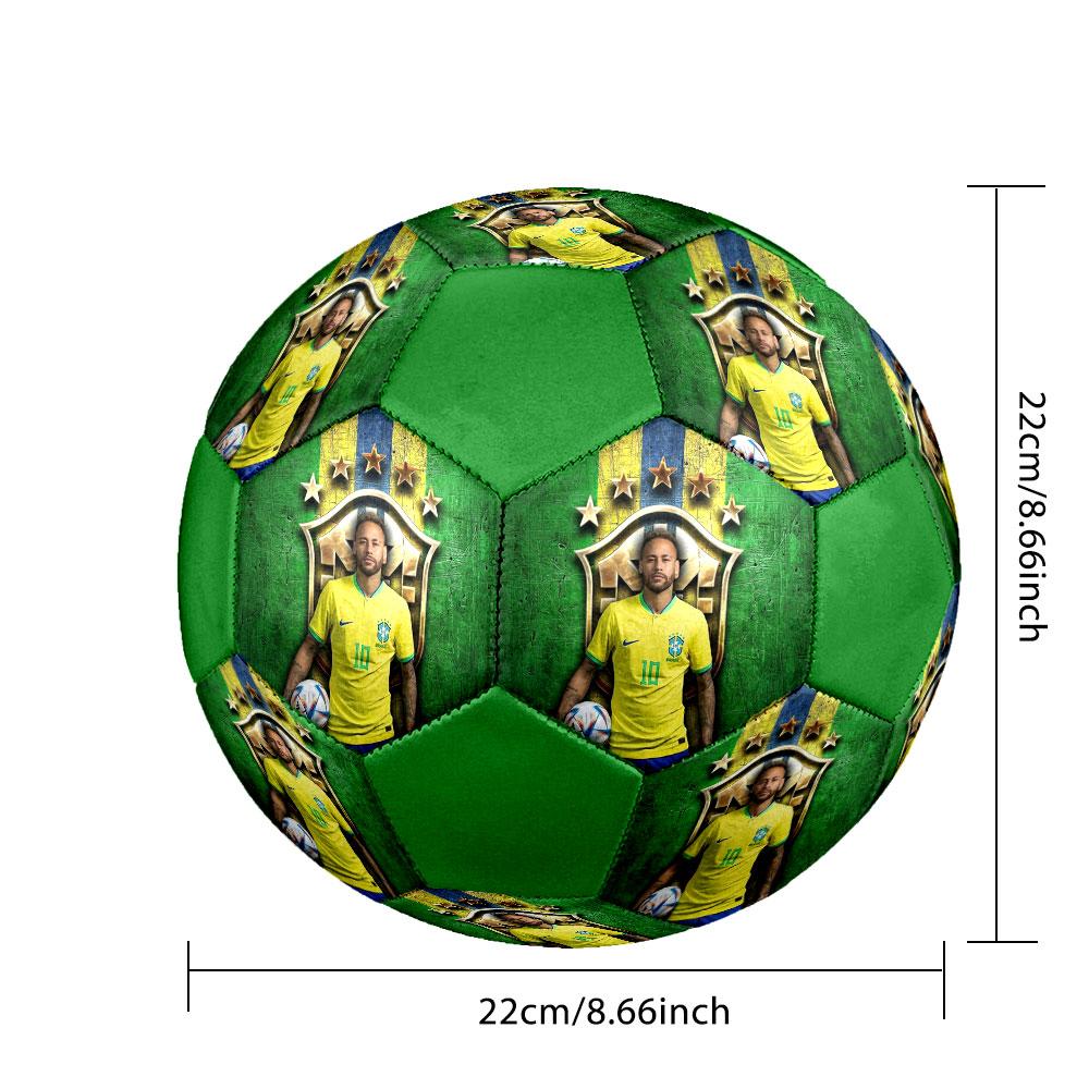 1PC Neymar Global Sensation Size 5 Soccer Ball PrahaIndoor Soccer Ball Colorful All Ages Machine Stitched PVC Competition Ready Durable High-Bounce