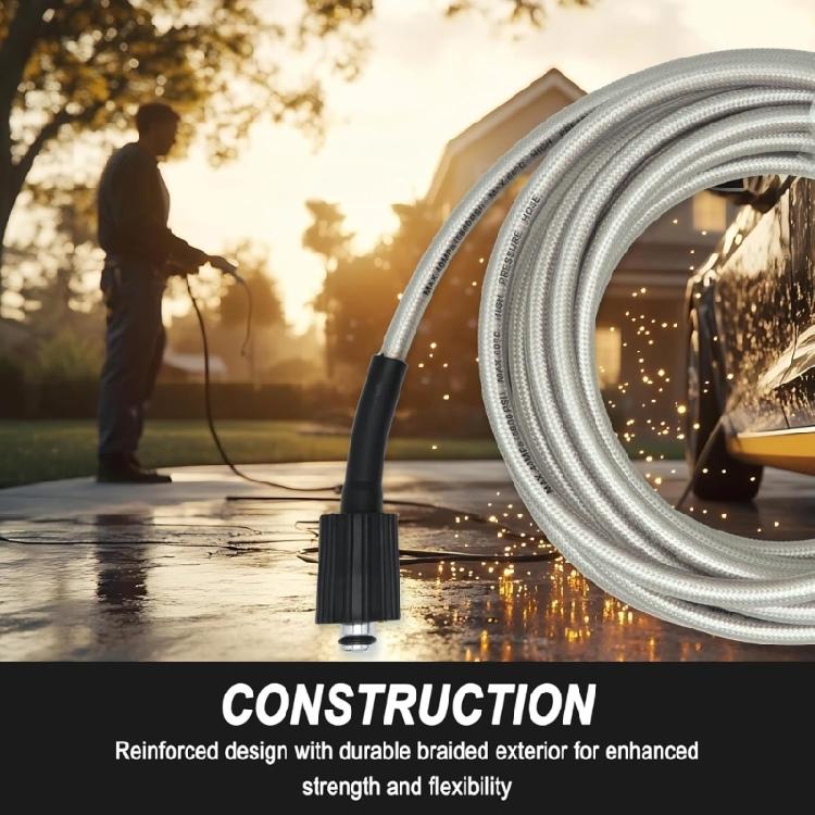 Expandable Nylon Reinforced Pressure Cleaner Hose 25ft Expansion With Double Fast Release Connectors Easy Installation
