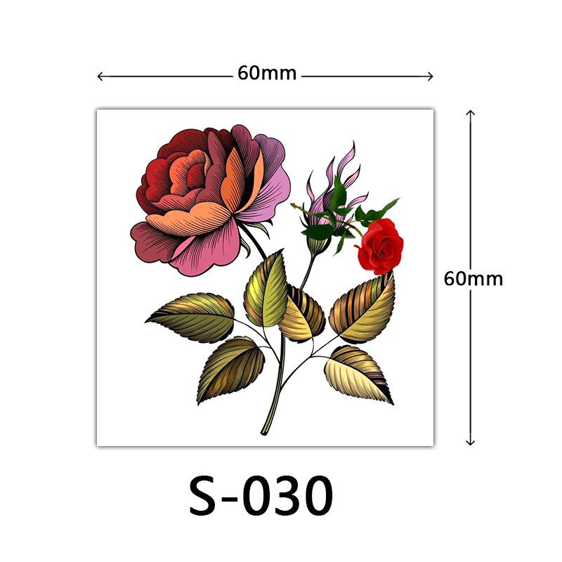Small Flower Tattoo Sticker Female 3D Color Tattoo Sticker Rose Lotus Butterfly Flower Tattoo