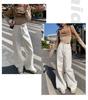 Women's White High-Waist Wide-Leg Jeans - Spring 2025 Trend: Slimming, Floor-Length, All-Match Style