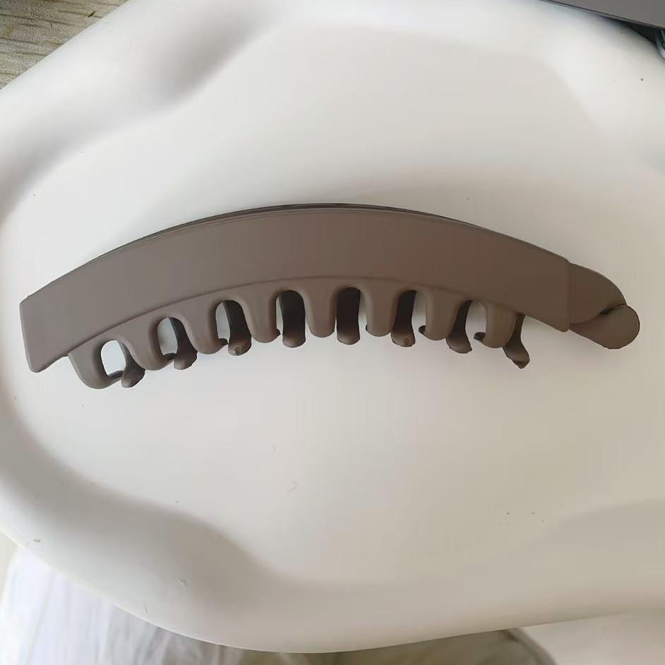 Матовая черная вертикальная заколка-банан для густых волос - Высокий хвост 2025