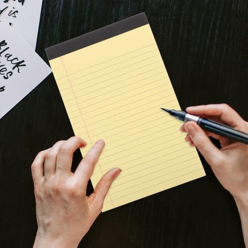 STOBOK Legal Pads, 4-Pack, Lined Memo Pads, A5 Size with Cutouts, Portable, Business Memos, Meeting Records, Student Notebook, Home Office Stationery,