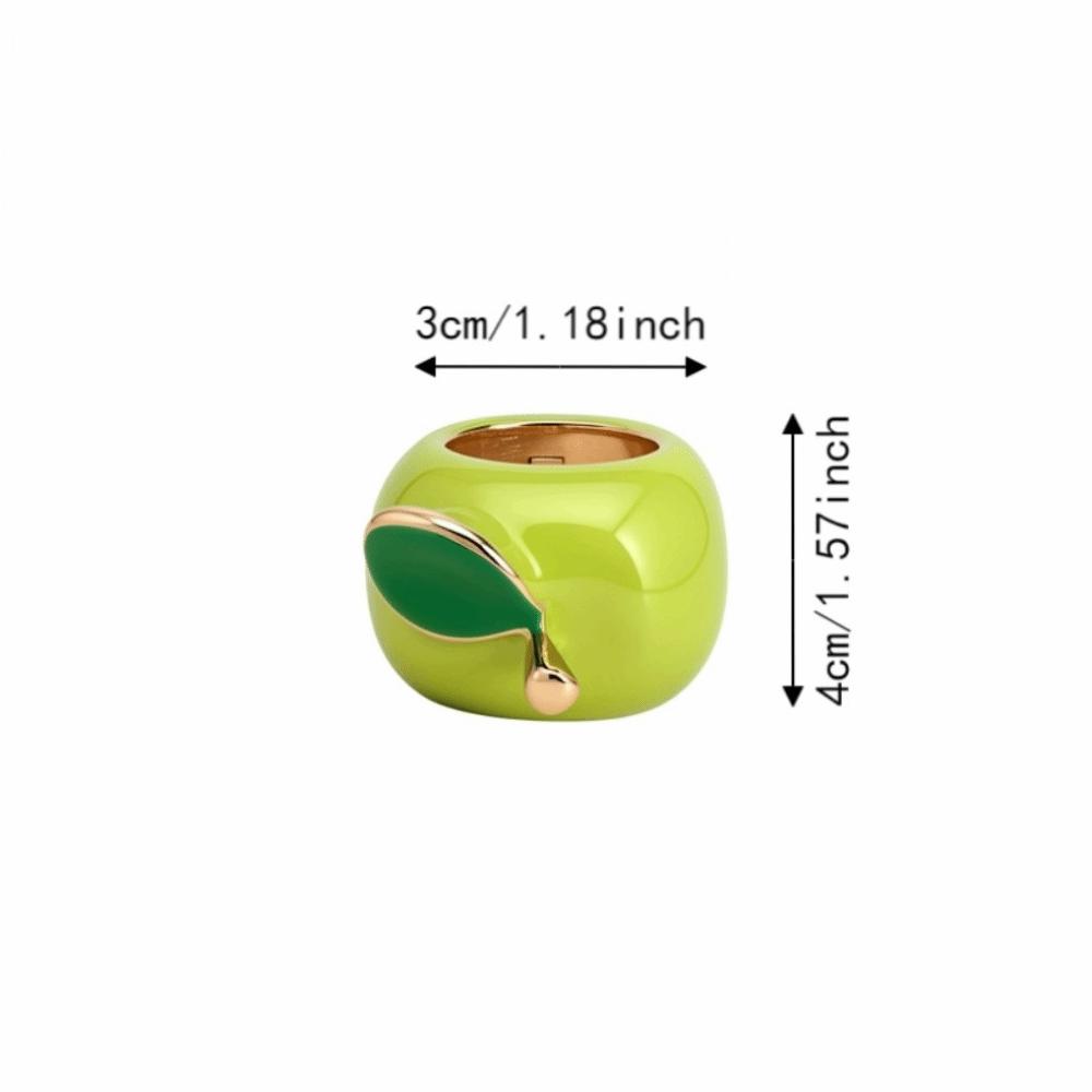 Minimalist Geometric Fruit Ring Colorful Vintage Ring Elegant Enamel Fruit Ring Women