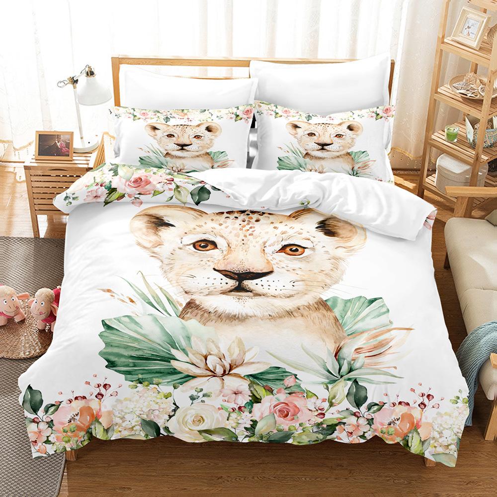 Leopard Pattern Bedding 3D Digital Printing Leopard Three-Piece Set