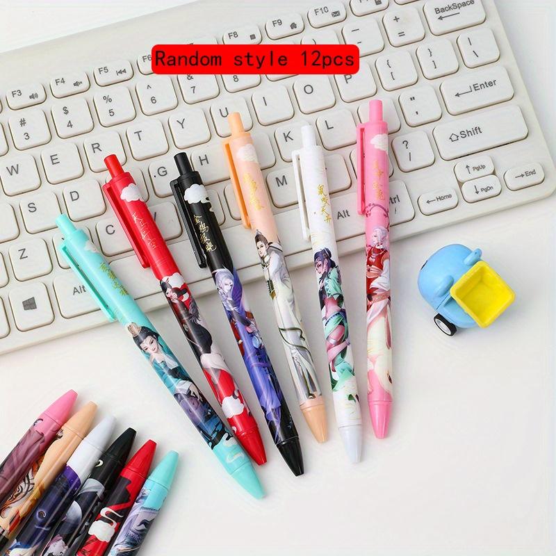 

Снова в школу сезон 12 шт 0,5 мм ручка-кнопка для мальчика, нажимная нейтральная ручка, ручка для экзаменов, офисная ручка для подписи, подарочная ручка Random style 12pcs