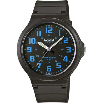Casio Standard Analog Quartz Watch MW-240-2BV Men's Black Blue 38mm No Box