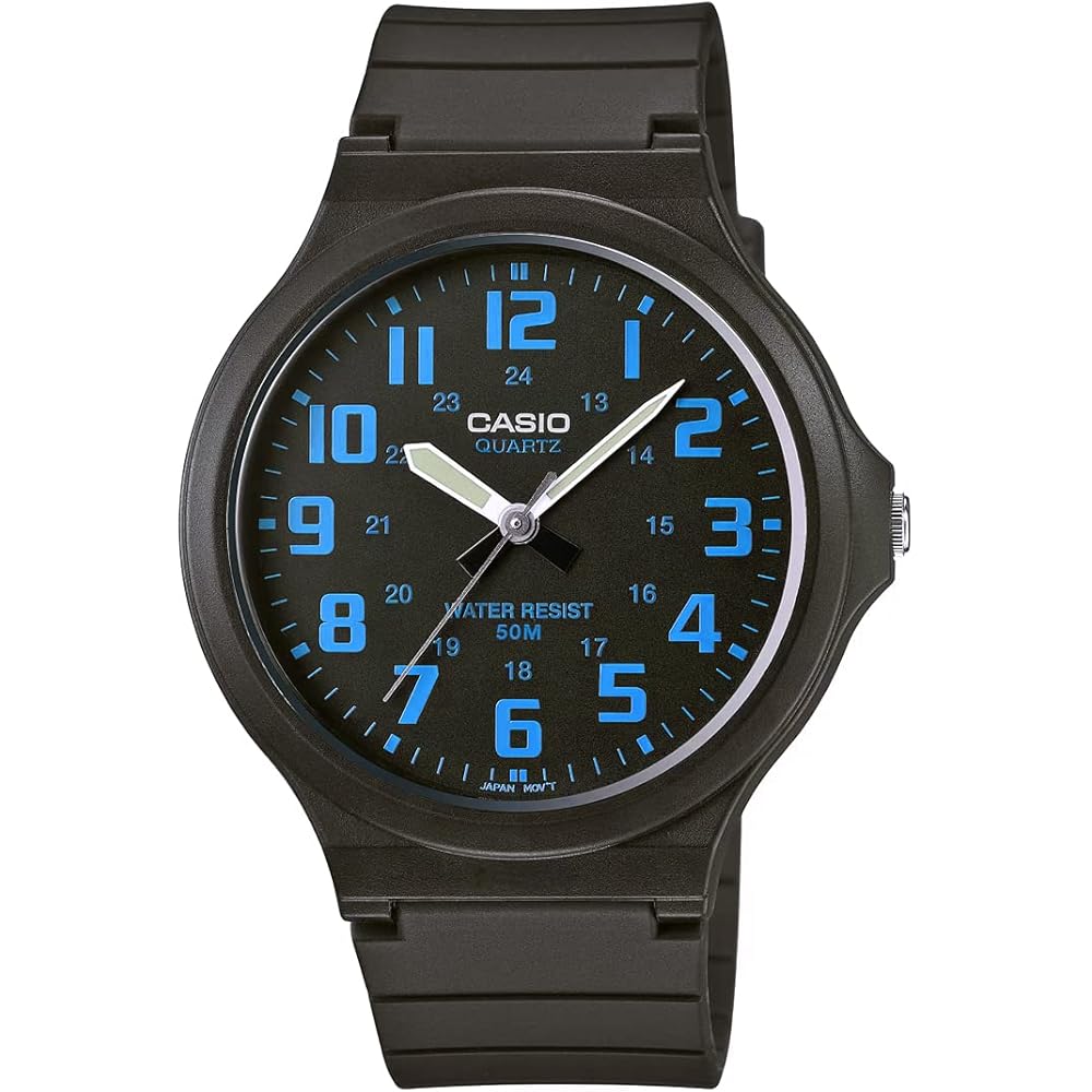 

Casio Standard Analog Quartz Watch MW-240-2BV Men s Black Blue No Box Imported Model