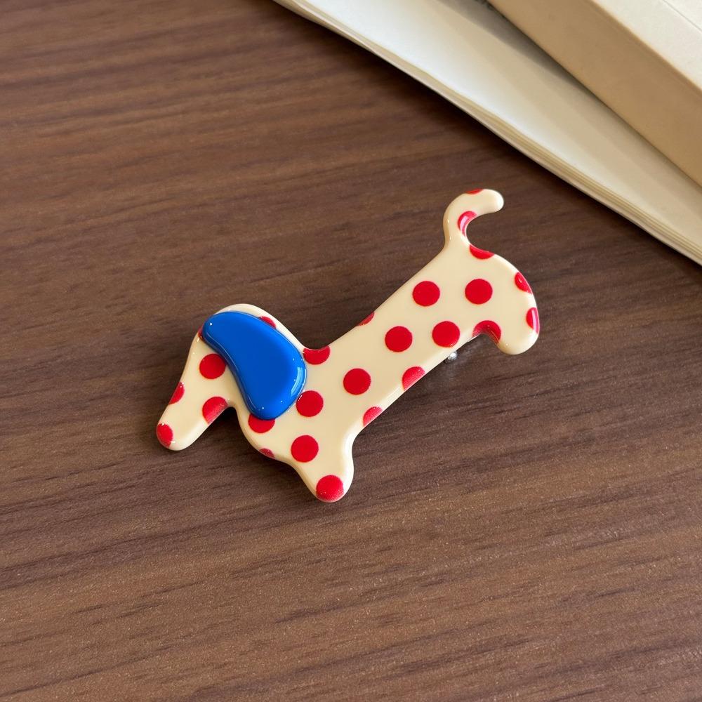 

Geometry Polka Dot Dog Hair Claw Pvc Puppy Side Clip Creative Animals Grab Clip Streetwear Style 8