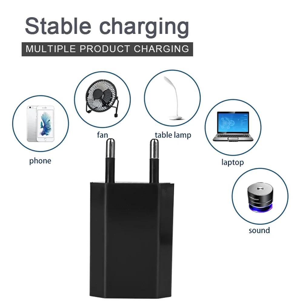 1/5Pcs Universal EU Plug Travel Mini USB Wall Charger 5V/1A Power Adapter Mobile Phone Charging for IPhone Samsung Xiaomi