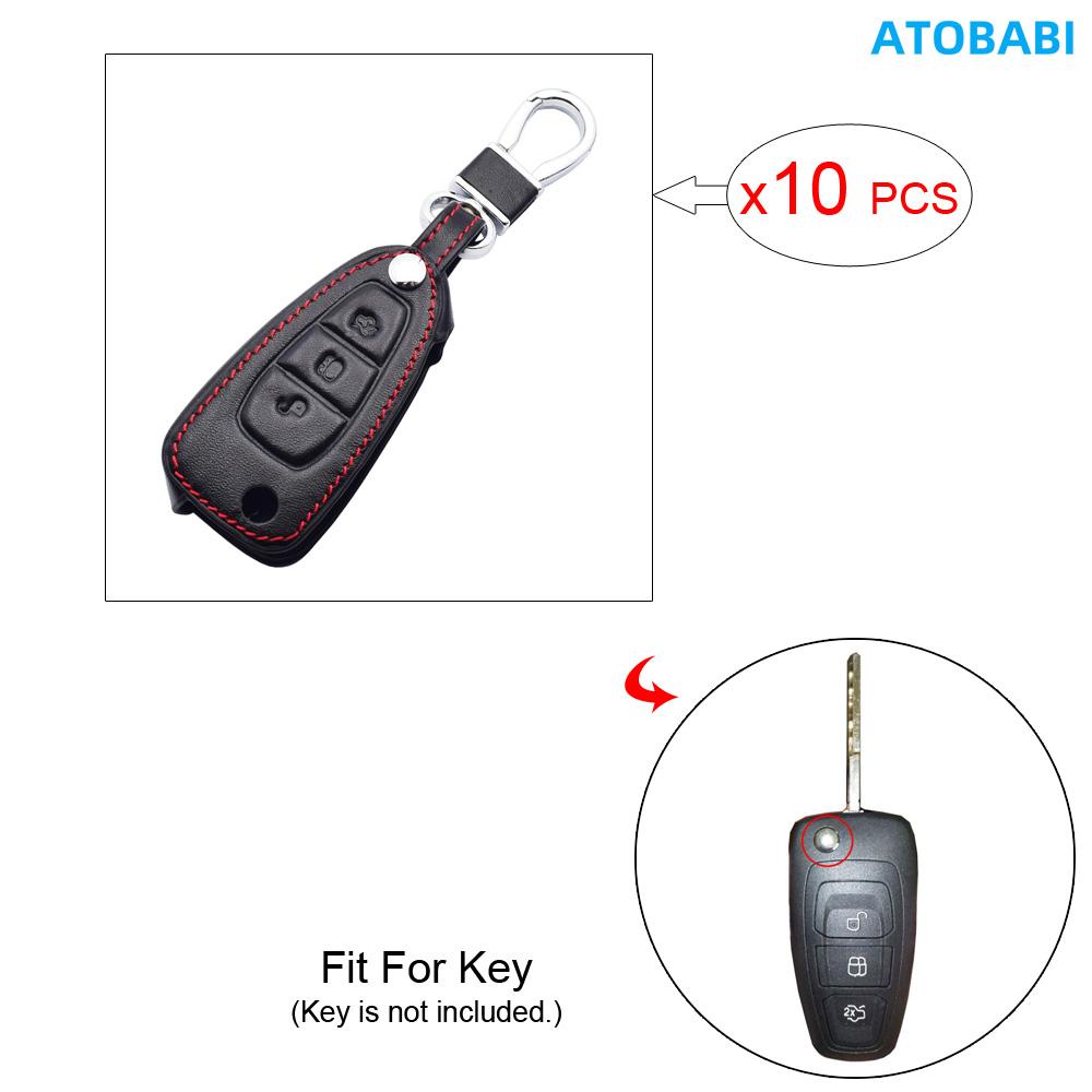 Leather Car Key Cover Bag For Ford Focus Transit C-Max S-Max Galaxy Mondeo Tourneo Fusion Flip Remote Fobs Shell Protector Cases