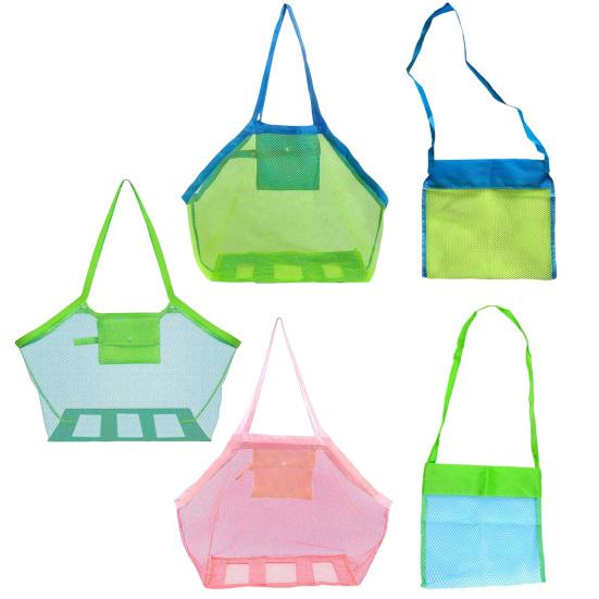 Składana siatkowa torba plażowa z paskiem na ramię Duża pojemność Oddychająca konstrukcja