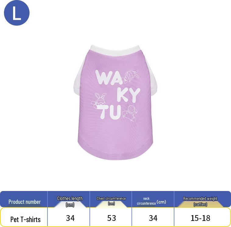 Wakytu UK Comfortable Dog T-shirt Vest for Small/Medium Dogs - Outdoor Dirt Protection, Spring & Summer Thin Style