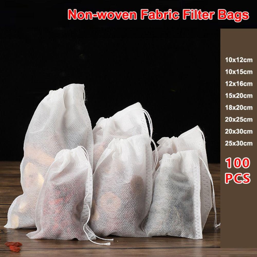 100Pcs Drawstring Disposable Coffee Pouches Multi-size Tea Infuser  Kitchen Accessories Tools
