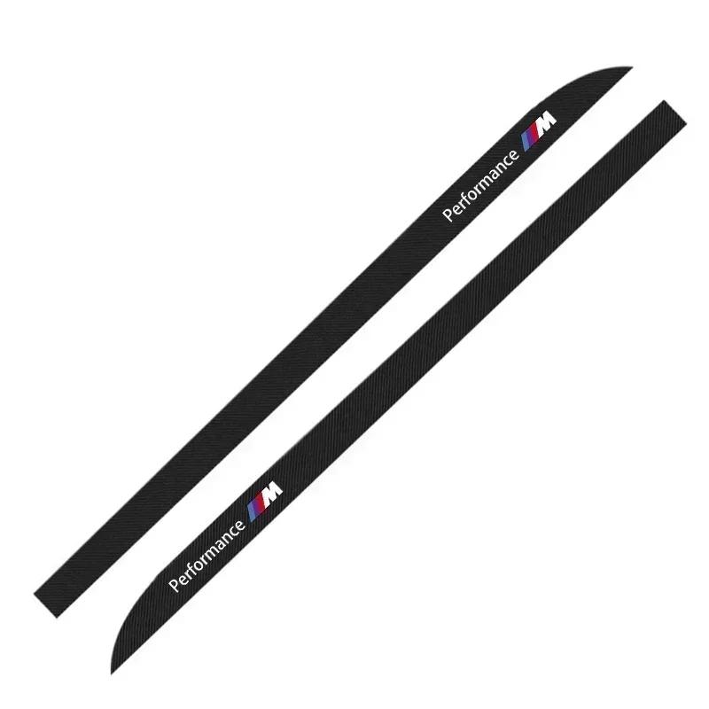 BAHX3 2pcs Car Door Side Skirt Sill Stripe Carbon Decals Styling Accessories For BMW E46 E85 E60 F10 E39 F30 E36 F20 E87 E90 E70 X3 X5