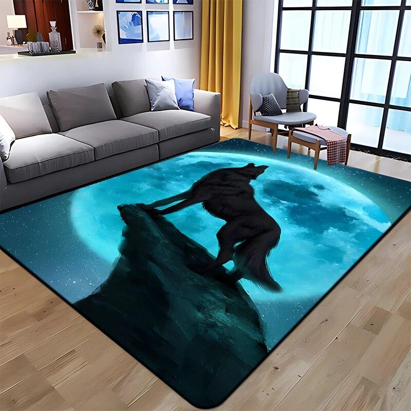 Best Selling Wolf Art Printed Carpet for Living Room Large Area Rug Soft Mat E-sports Chair Carpets Alfombra Gifts Dropshopping