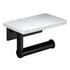 White/Black Marble Bathroom Paper Towel Holder Aluminum Wall-mounted Phone Rack Roll Tissue Shelf Bathroom Accessories