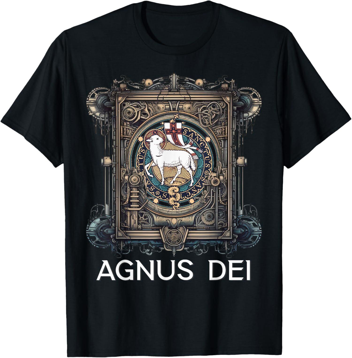 NEW LIMITED Agnus Dei Sanctus Traditional Latin Mass Catholic T-Shirt Mens Womens Tees Top Tops Tee 2XL