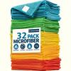 8/16/32 Pack of Microfiber Cleaning Cloths Reusable Non-woven Super Absorbent Non-scratch Rags