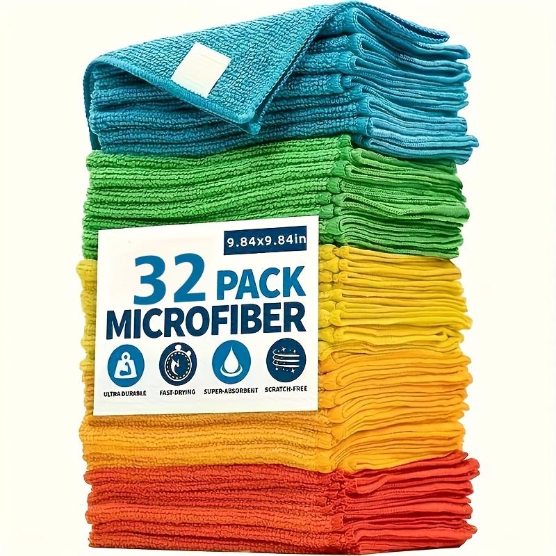 8/16/32 Pack of Microfiber Cleaning Cloths Reusable Non-woven Super Absorbent Non-scratch Rags