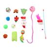 14 Stück Weihnachts-Katzenspielzeug Interaktiver Spaß Bunte Federn Plüschspielzeug Socken Weihnachten Themenbezogenes Kätzchen