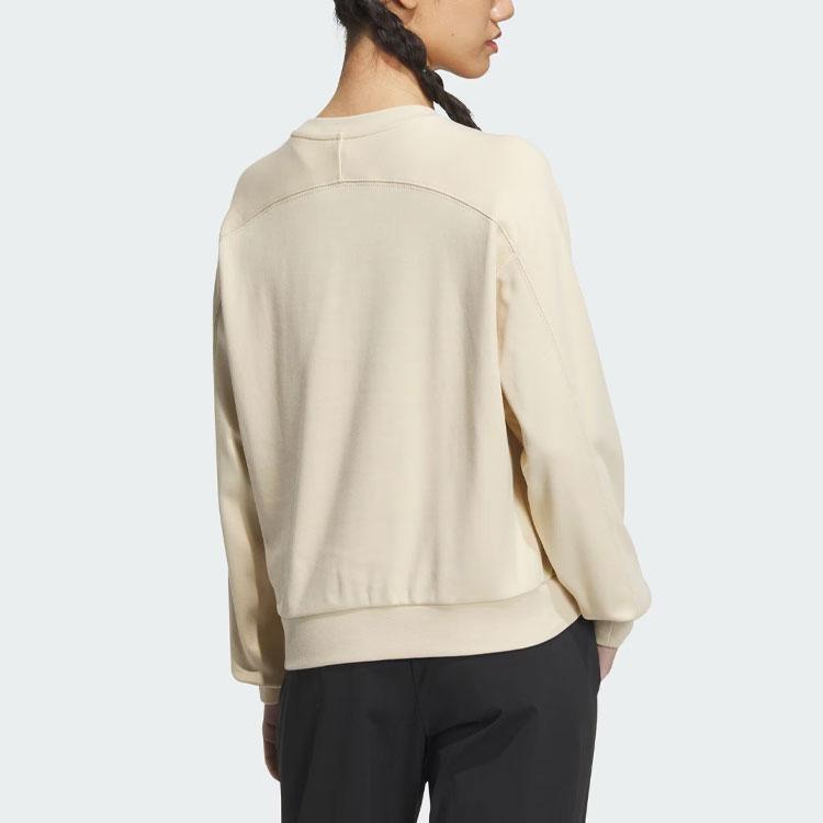 Adidas Rco Graphic Sweatshirt Logo Sports Casual Crewneck Women Sweatshirt Rock Sand Dust IP7088