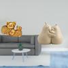 Pig Hugging Pear Figurine Ceramic Book Stand Modern Collectible Animal Statue Resin Sculpture
