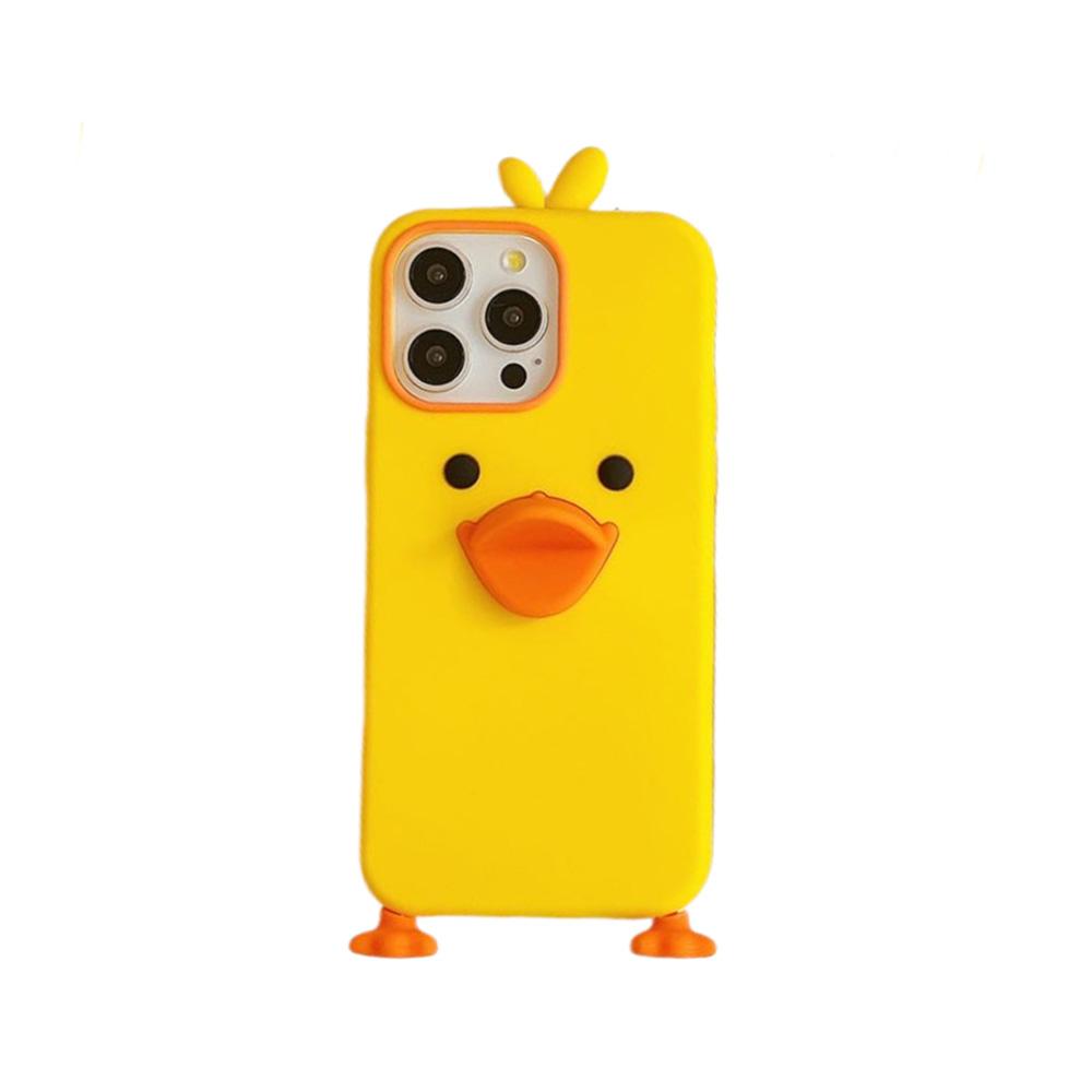 

Cute Cartoon Yellow Duck Soft Silicone Case Cover For iPhone 12 13 14 15 Plus 16 Pro Max For iPhone 16 Pro Max жёлтый