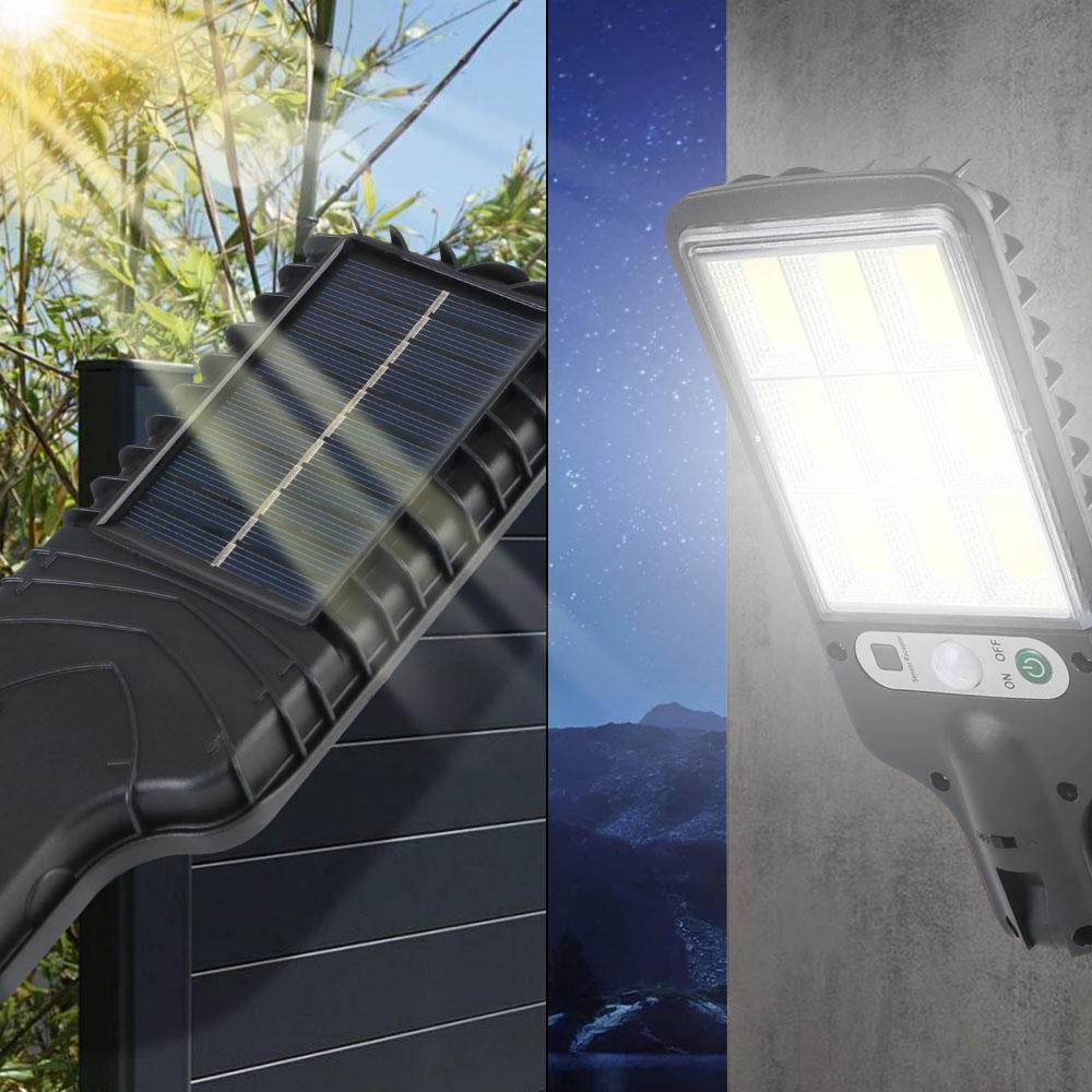 Wall-mounted Waterproof IP64 1PCS Solar Outdoor Led Light Garden Terrace Garage Human Body Induction Lamp 90COB Remote Control