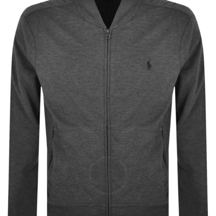 Polo Ralph Lauren Logo Embroidered Baseball Collar Zip Long Sleeve Jacket Men Jacket Charcoal-Gray 710842844-008