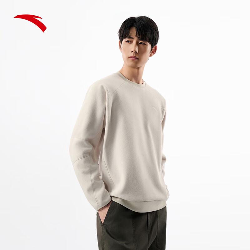 ANTA Men's Fleece-Lined Round Neck Sweatshirt