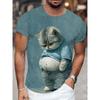 Fashion Sketch Animal Graphic Men T-Shirts Cats 3D Print Oversize Short Sleeve T-Shirt O-Neck Casual Men Women T-Shirt Clothing