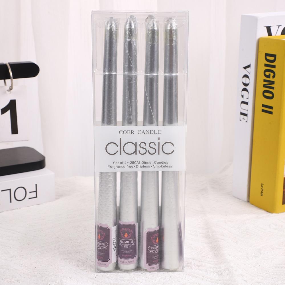 4pcs 10 Inch Tapered Stem/threaded Candles Long Burning Time Smokeless for Home Decoration Birthday Party Candlelight Dinner