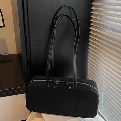 Niche Large-capacity Commuter Baguette Bag Suede 2025 Autumn New Retro Portable Temperament Shoulder Armpit Bag