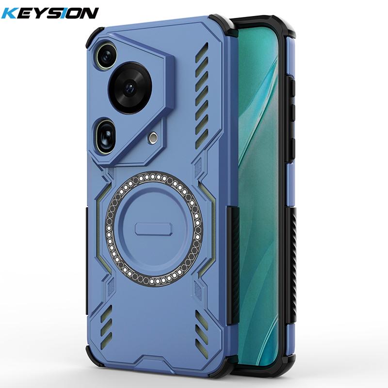 KEYSION Hollow Heat Dissipation Case for Huawei Pura 70 Pro+ Magnetic Cooling Shockproof Phone Cover for Huawei Pura 70 Ultra