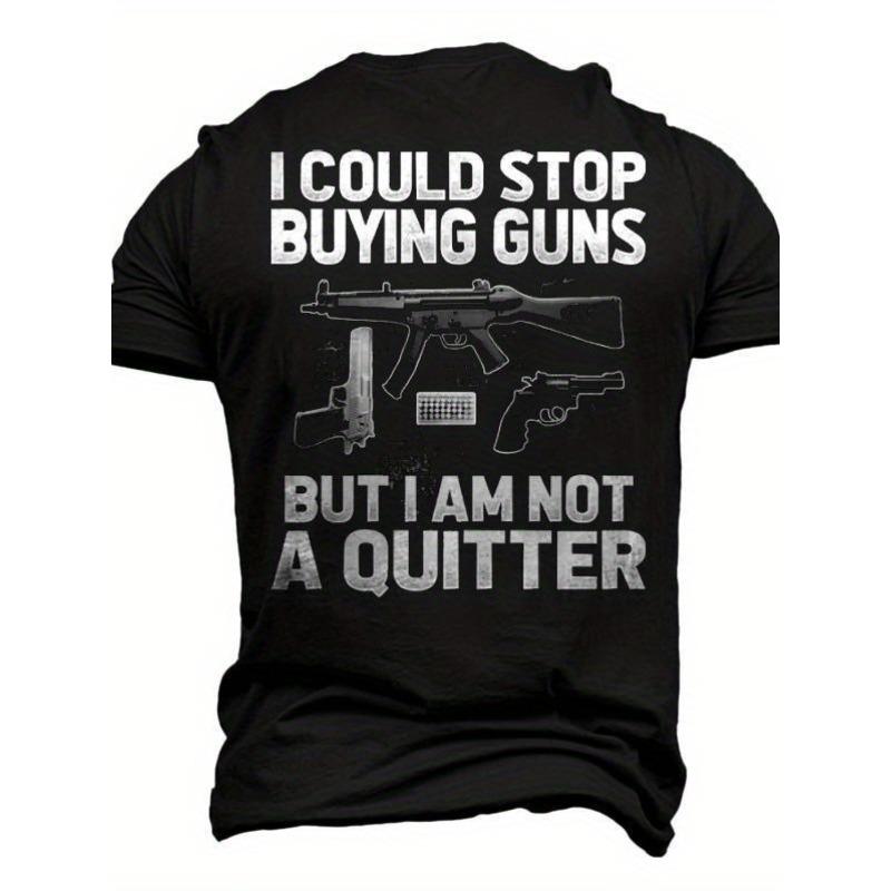 

European sizes Not a Quitter Men s 3D Graphic T-Shirt - Bold I Can Stop, But I m Not a Deserter Propaganda Slogan 4XL чорний