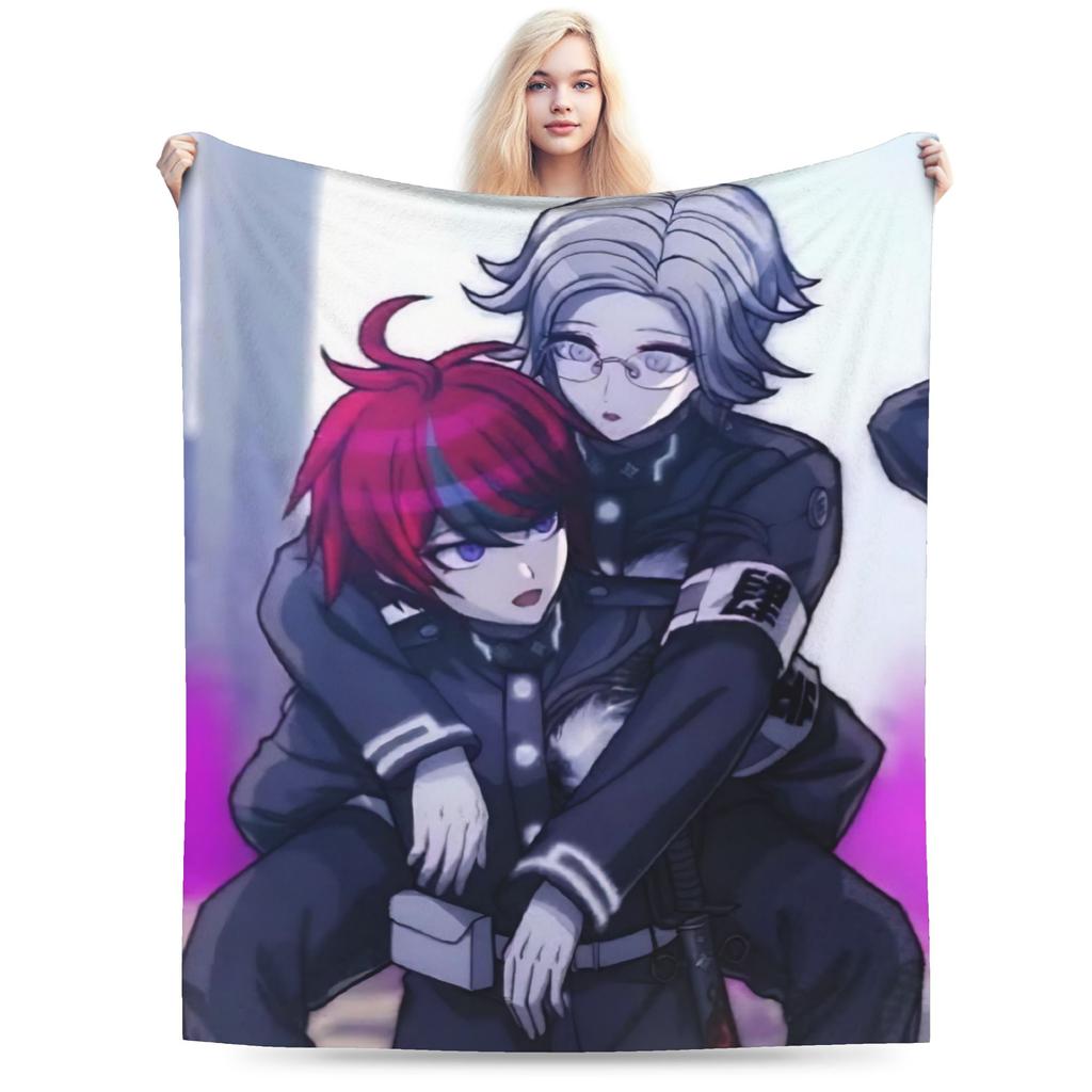 Eito HUNDRED LINE Knitted Blankets Flannel Last Defense Academy Lightweight Throw Blankets for Outdoor Travel Bedspread