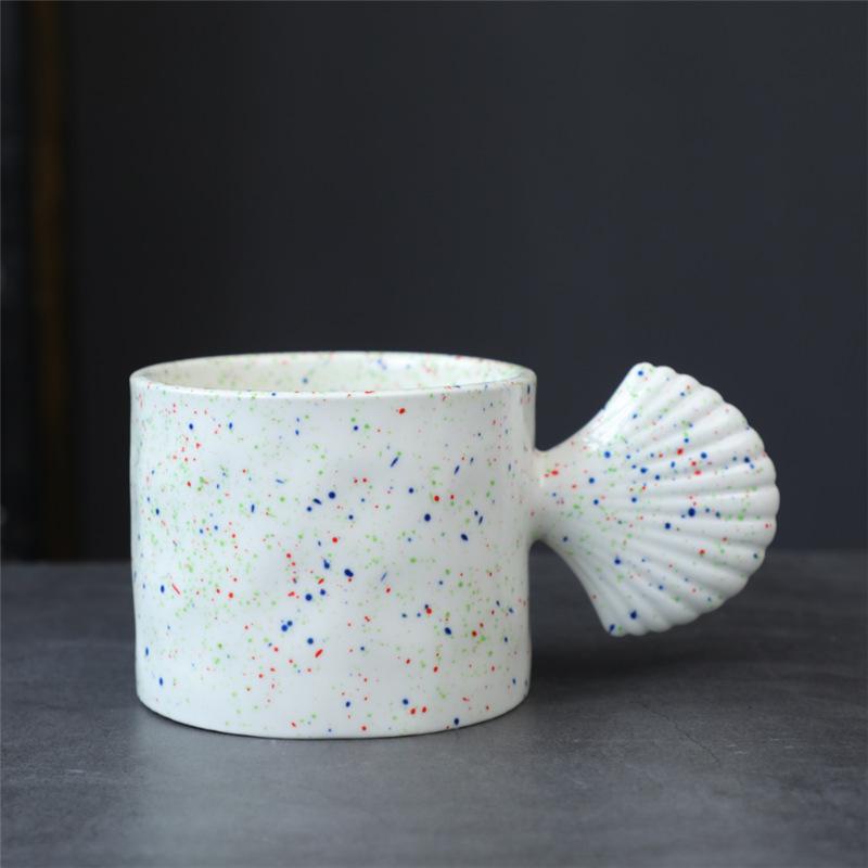Chubby Ceramic Creative Water Cup Korean Ink Splashing Breakfast Ceramic Couple Cup Personalized Coffee Cup
