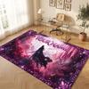 Mushroom Forest Theme Crystal Velvet Floor Rug Personalized Custom Name Text Warm Carpet Home Decoration