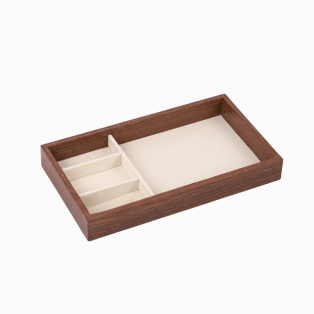 

23X13X3CM Jewelry Tray Velvet Surface Flannel Lining Jewelry Storage Box Exquisite Design Wooden Material Display Tray