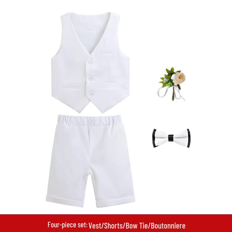 

Летний мальчиковый британский жилет и костюм с коротким рукавом для выпускного и фотосессии 160cm, weight 80-91 lbs