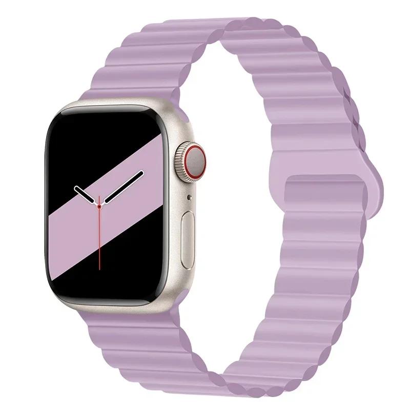 Magnetic Strap For Apple Watch Bands 45mm 38mm 49mm 40mm 42mm 41mm Silicone Sport Bracelet iWatch Series Ultra 9 6 5 7 8 Se 44mm