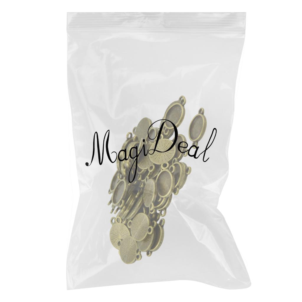 50 Stück leere Lünettenfassung für Cabochon-Schmuck, DIY-Charm-Anschluss, 12 mm