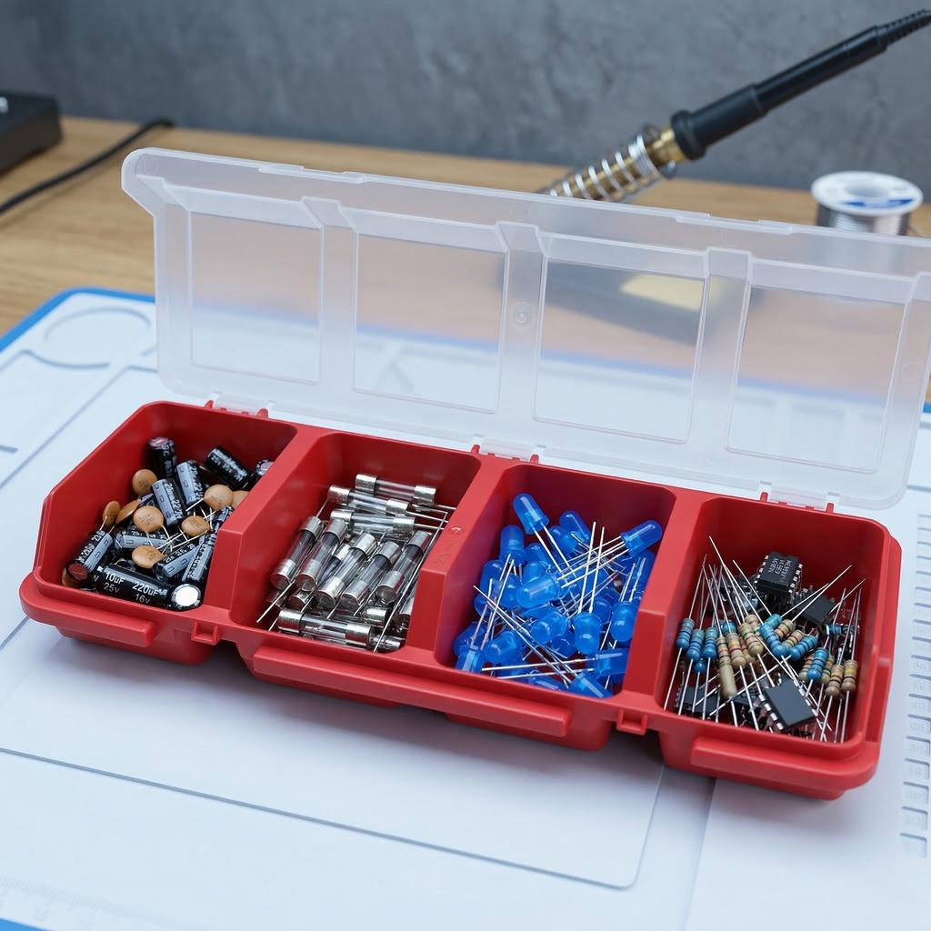 Multi-Compartment Organizer Box For Screws & Small Parts - Durable Plastic Hardware And Jewelry Storage Case