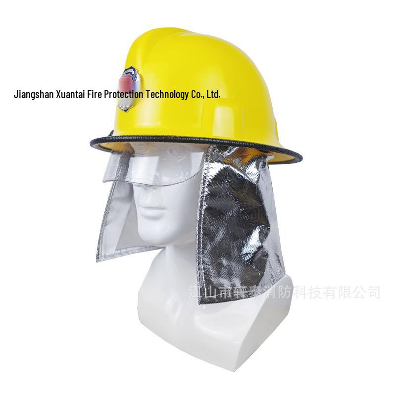Firefighting and Rescue Protective Helmet with Aluminum Foil Shawl, Flame Retardant and Anti-Collision.