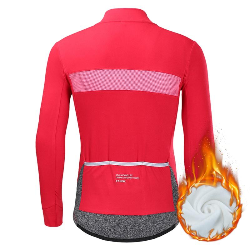 Vinterfleece cykeltröja solid män Cykelkläder Håll värmen Långärmad cykelskjorta