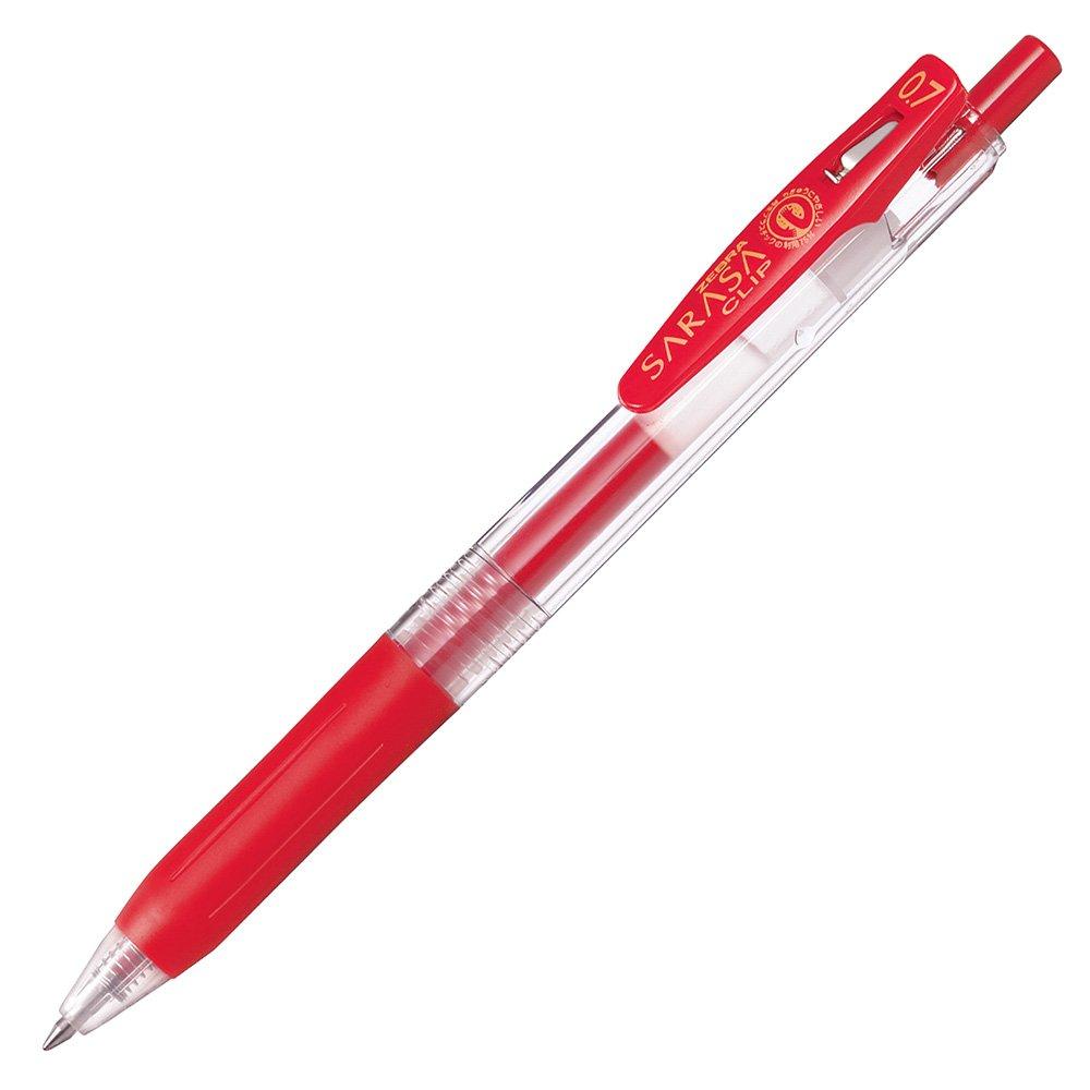 ZEBRA Sarasa Clip Gel Ballpoint 10 Pen, 0.7 , Red, Pens, B-JJB15-R