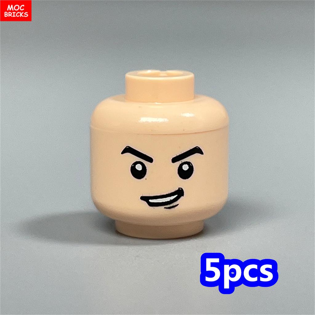 MOC Bricks Hollow Flesh Face Expression Head For 4cm Figure DIY Educational Building Blocks Toys For Children Gifts